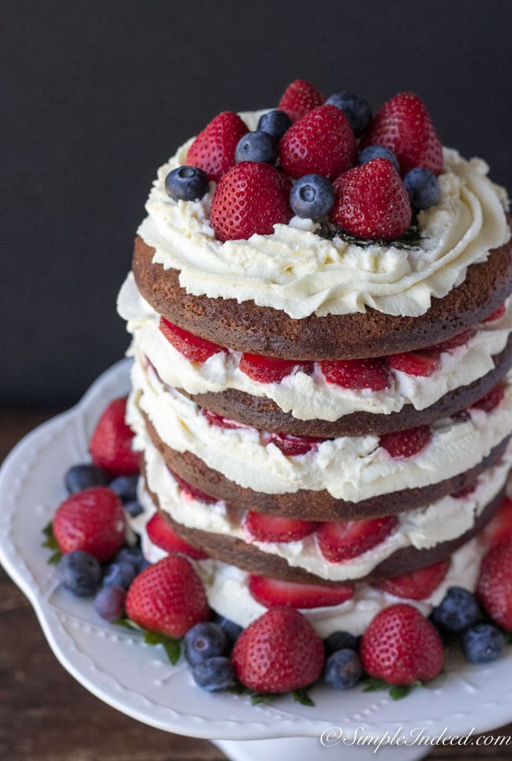 Strawberry chocolate layer cake