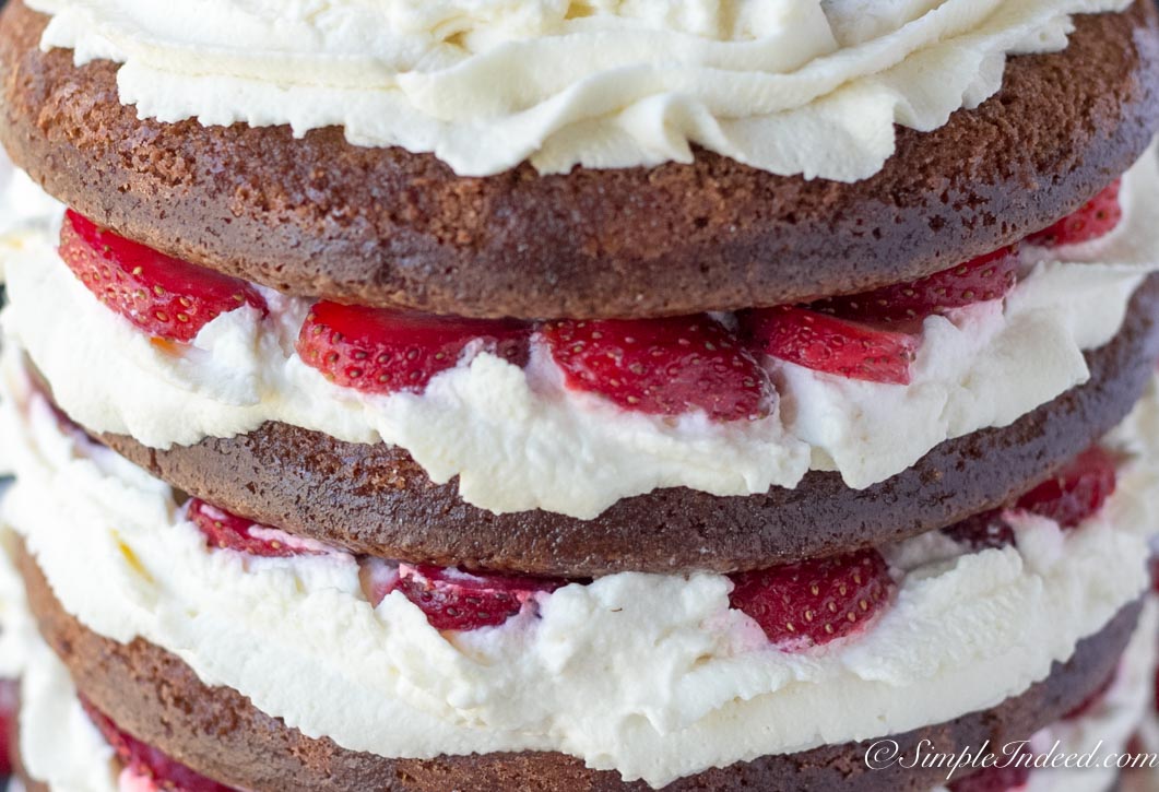 Strawberry chocolate layer cake