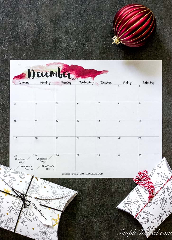 December calendar 2017