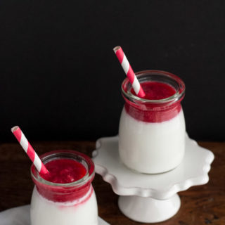 homemade yogurt with raspberry sauce
