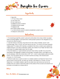 Thanksgiving Editable recipe card Full A4