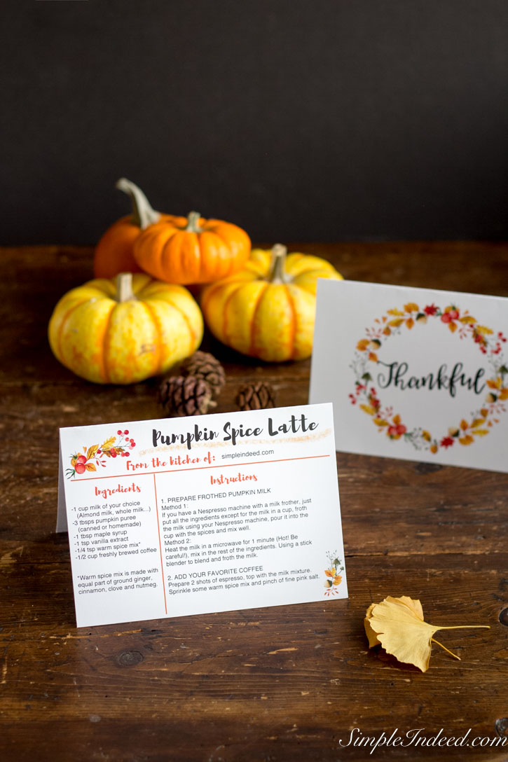 Thanksgiving recipe card