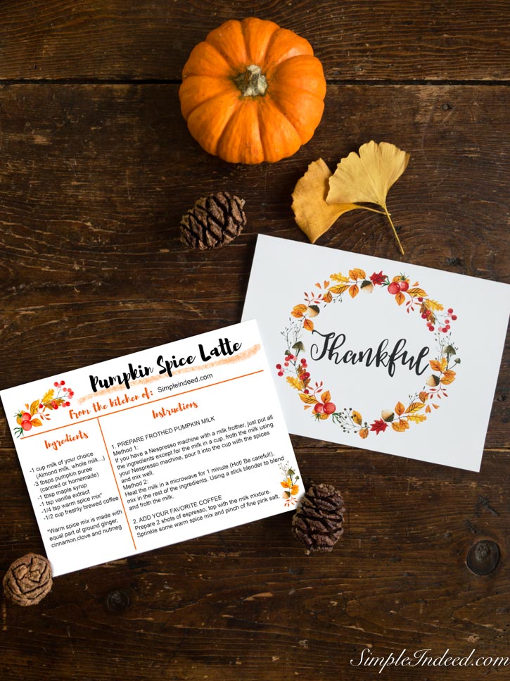 Thanksgiving recipe card