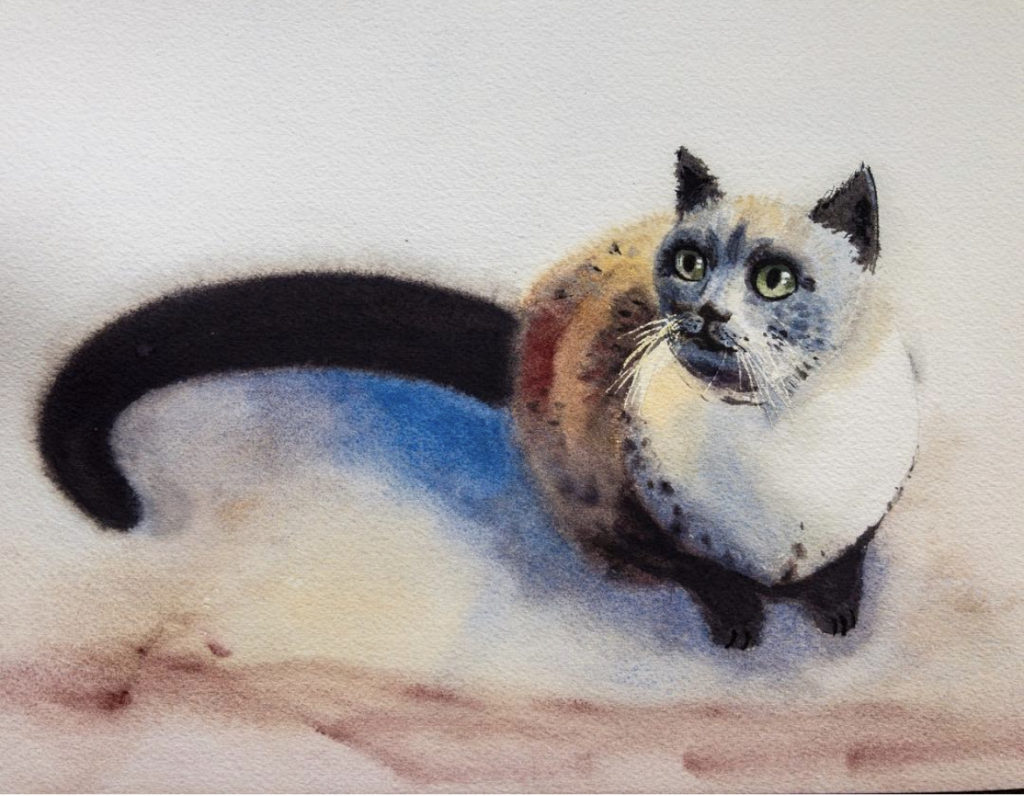 Watercolor animal portrait by QI HAN